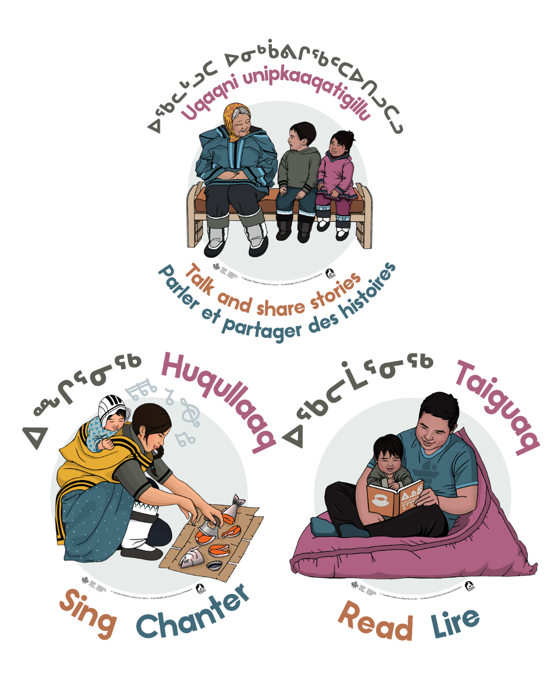 Talk, Sing, Read, and Share Stories decals